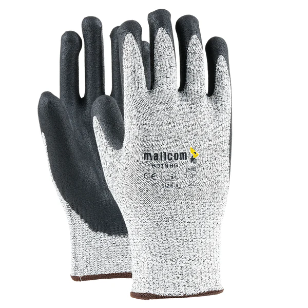 PAK H33NBG EN388 Certified Cut Resistant Nitrile Coated Safety Gloves Pack of 4
