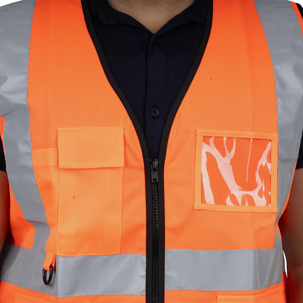 PAK Mallcom PROCLO 31 High Visibility Reflective Safety Jacket with 4 Utility Pockets - Image 4